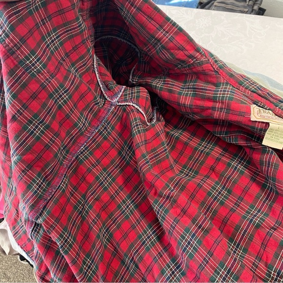 Vintage Flannel Lined Denim Button Up Jean Shirt Shacket Trails End Distressed L - Picture 2 of 11